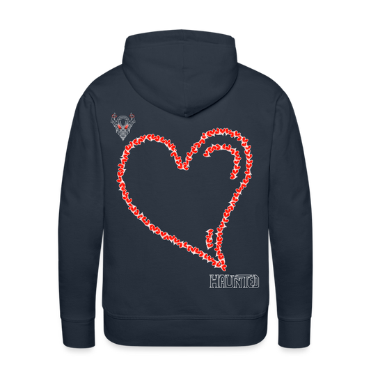 Man Hoodie Hearts Light - Navy