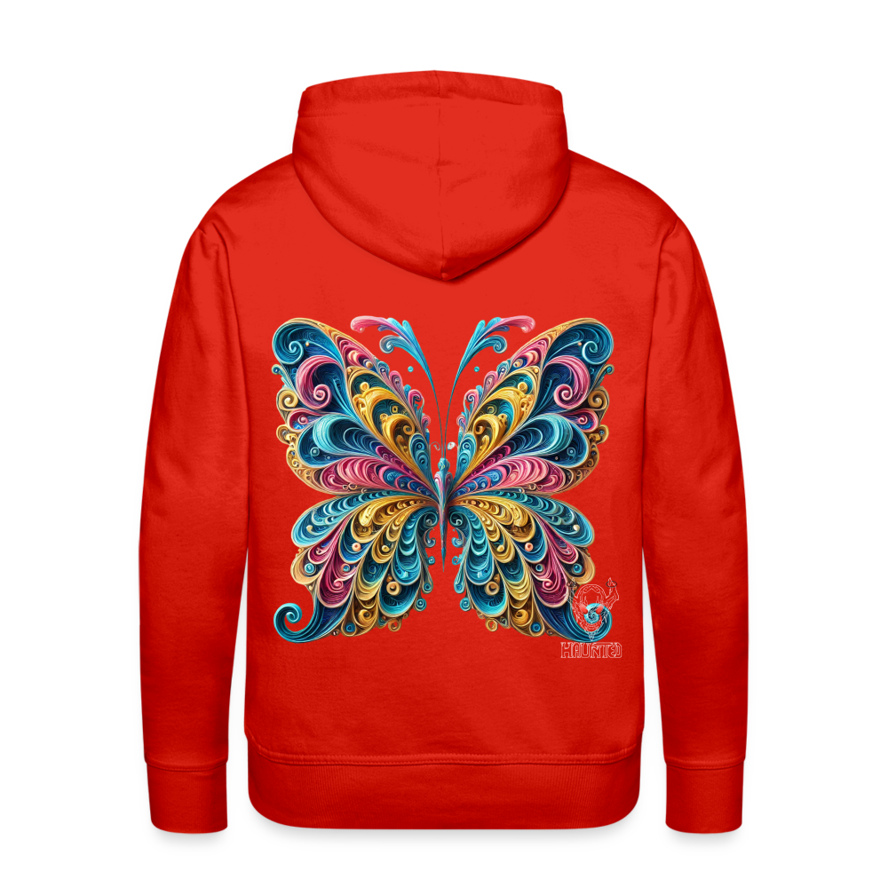 Men Hoodie Whimsical Butterfly Harmony - Rot