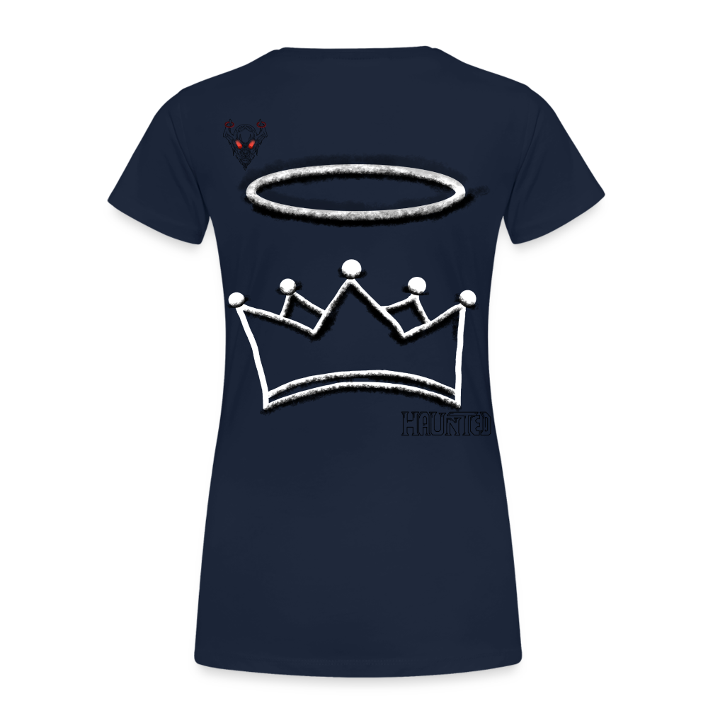 Woman T-Shirt Crown and Ring Dark - Navy
