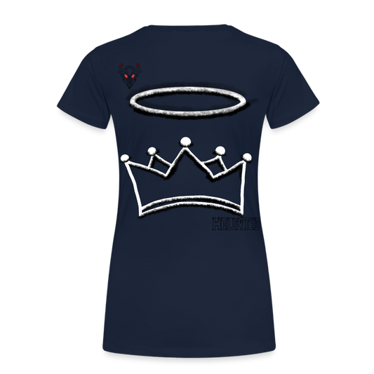 Woman T-Shirt Crown and Ring Dark - Navy