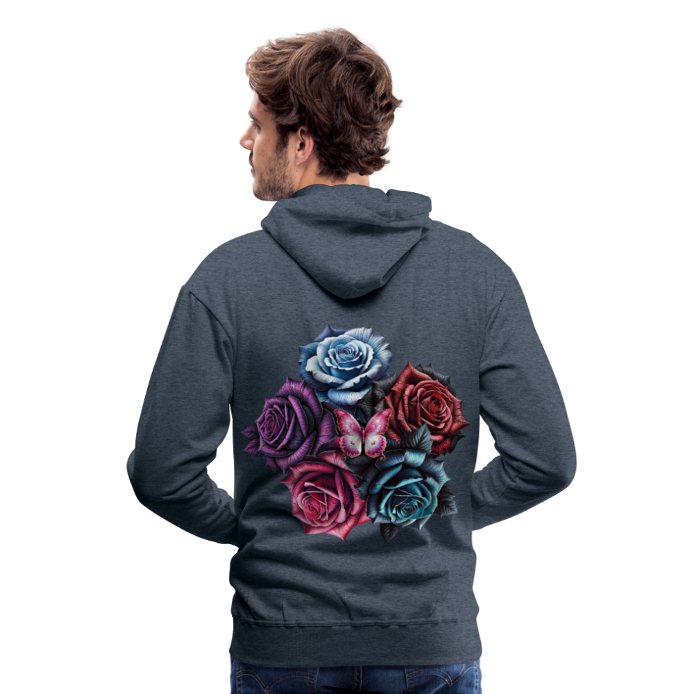 Men Hoodie Rose Circle - Jeansblau