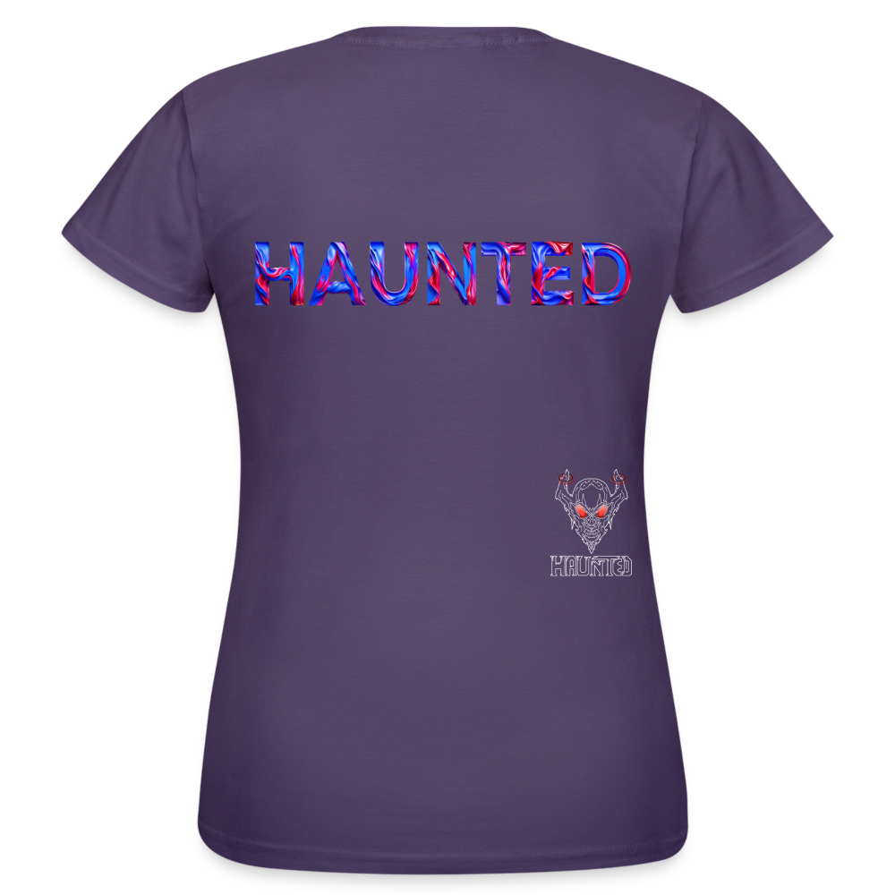 Women T-Shirt Cosmic Flame Surge - Dunkellila