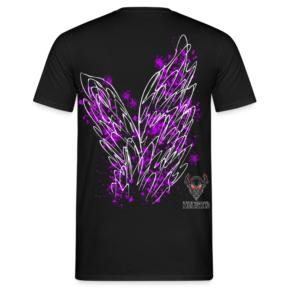 Men T-Shirt Pink Wings - Schwarz