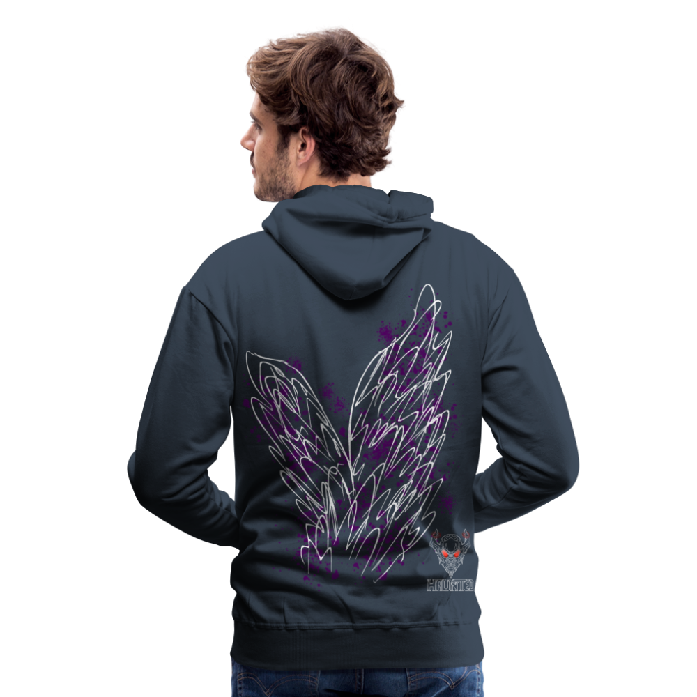 Men Hoodie Purple Wings - Navy