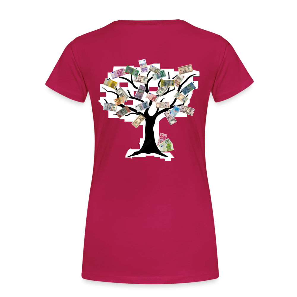 Women T-Shirt Money Tree - dunkles Pink