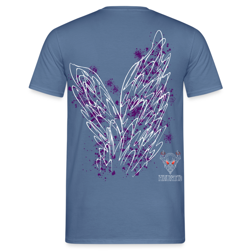 Men T-Shirt Purple Wings - Taubenblau 