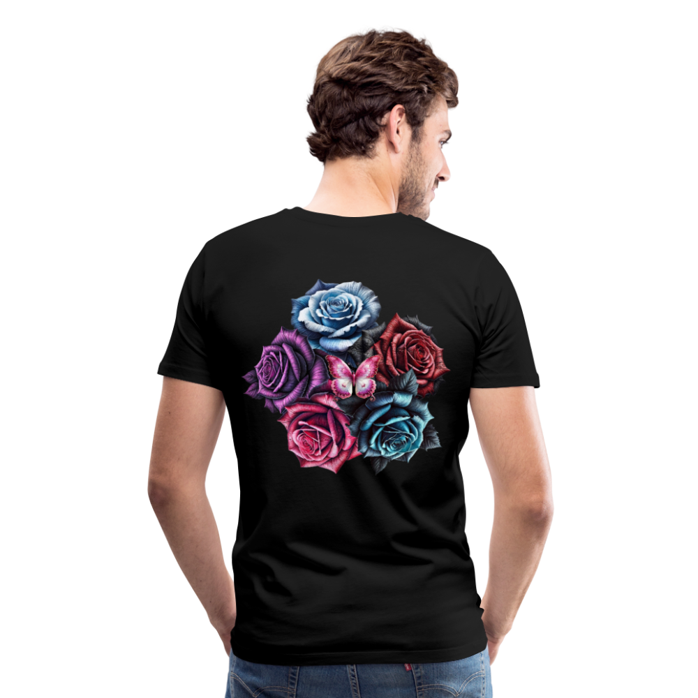Men T-Shirt Rose Circle - Schwarz