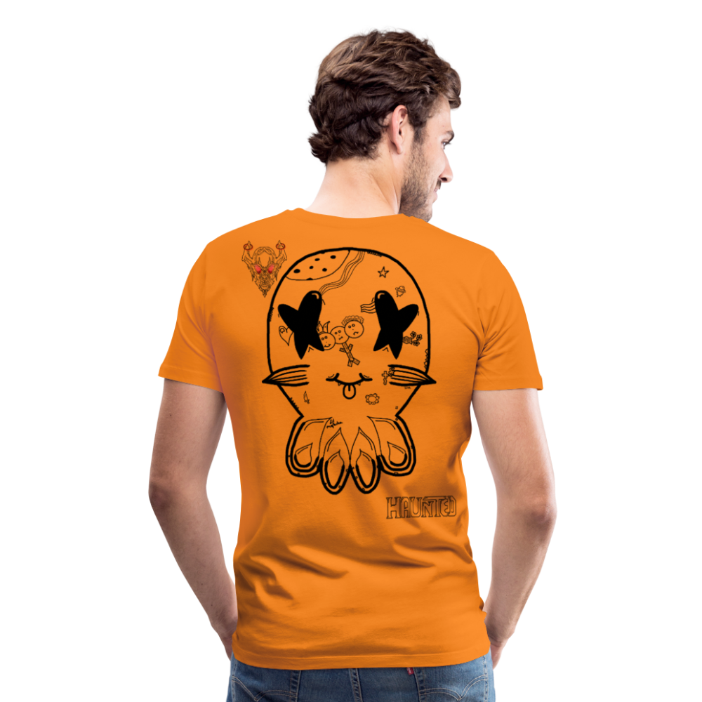 Man T-Shirt Ghost Doodle Dark - Orange