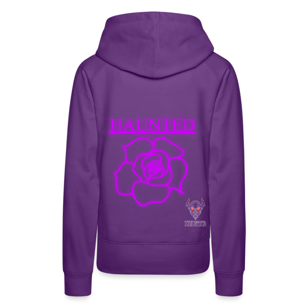 Women Hoodie Pink Neon Rose - Purple