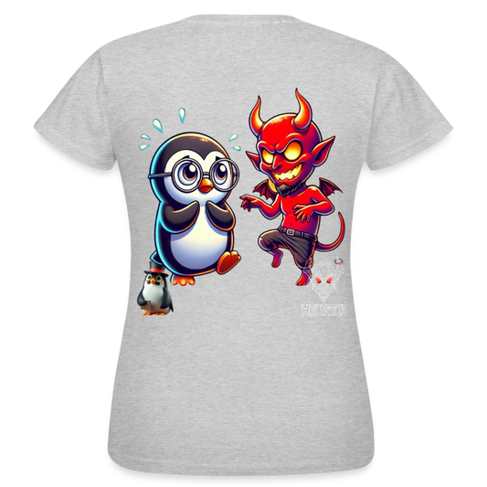 Women T-Shirt Dancing with Devil - Grau meliert