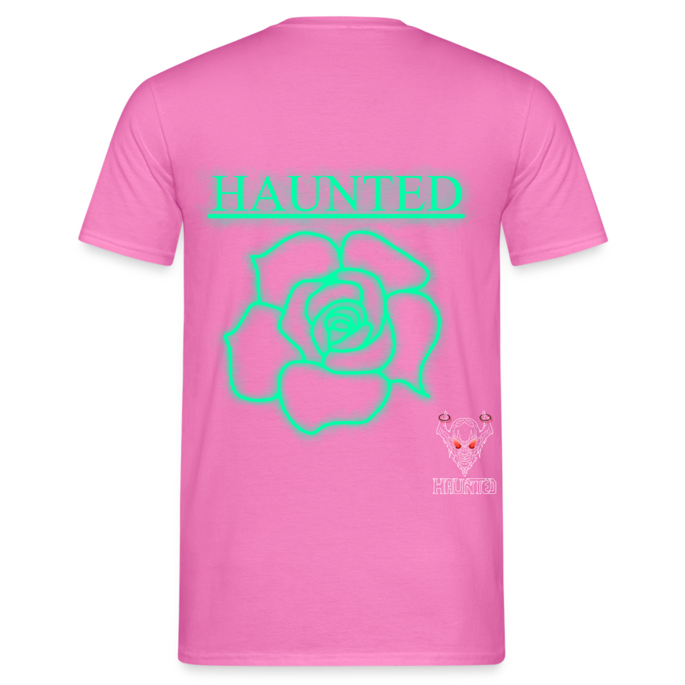 Men T-Shirt Turquoise Neon Rose - Pink