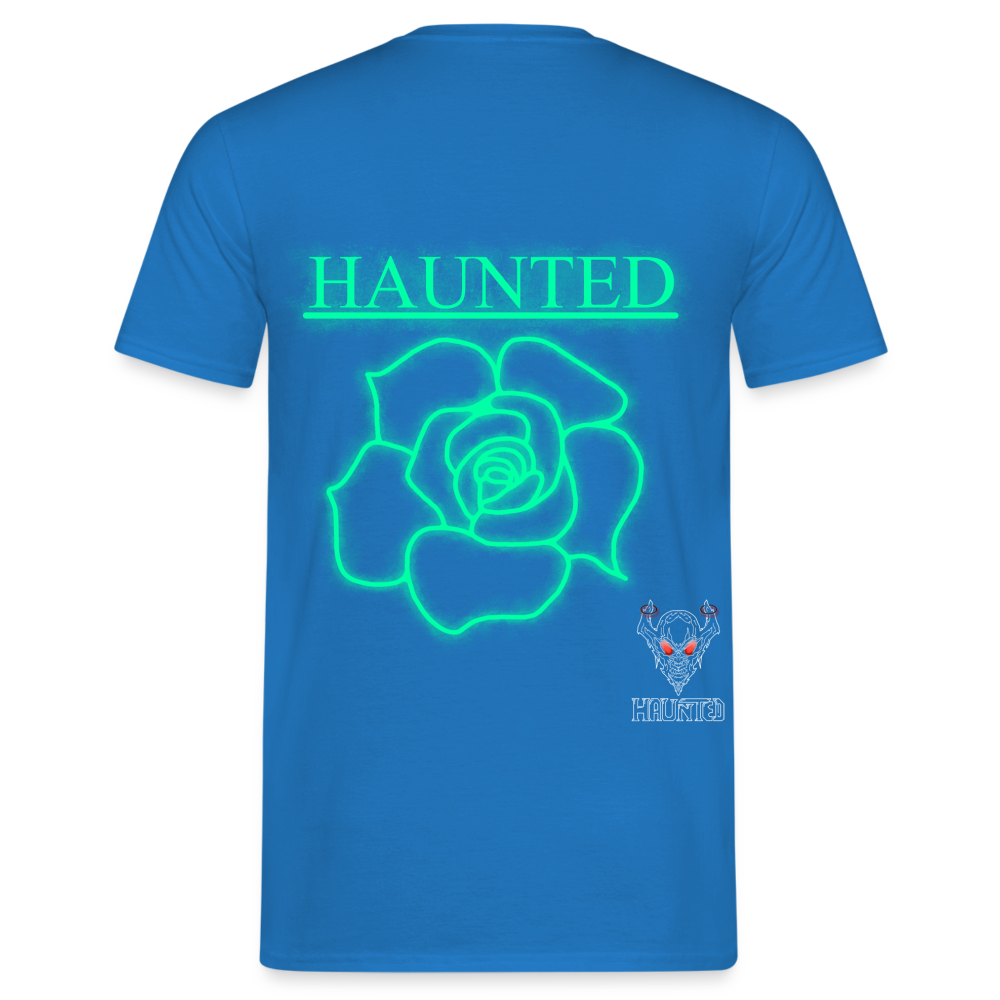 Men T-Shirt Turquoise Neon Rose - Royalblau