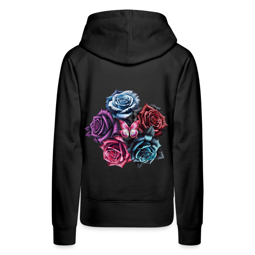 Women Hoodie Rose Circle - Schwarz