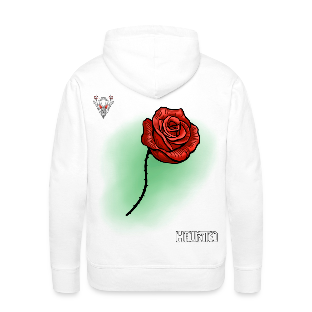 Men Hoodie Rose on Green 2 - Weiß