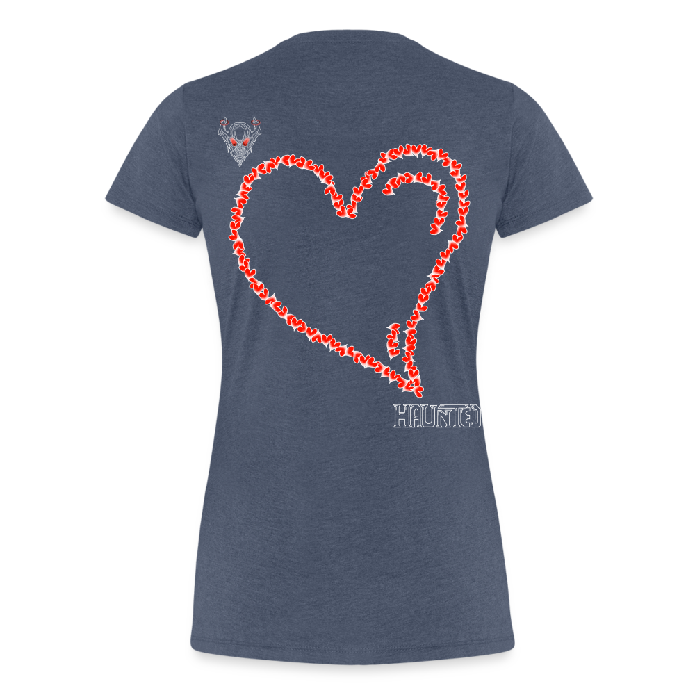 Woman T-Shirt Hearts Light - Blau meliert