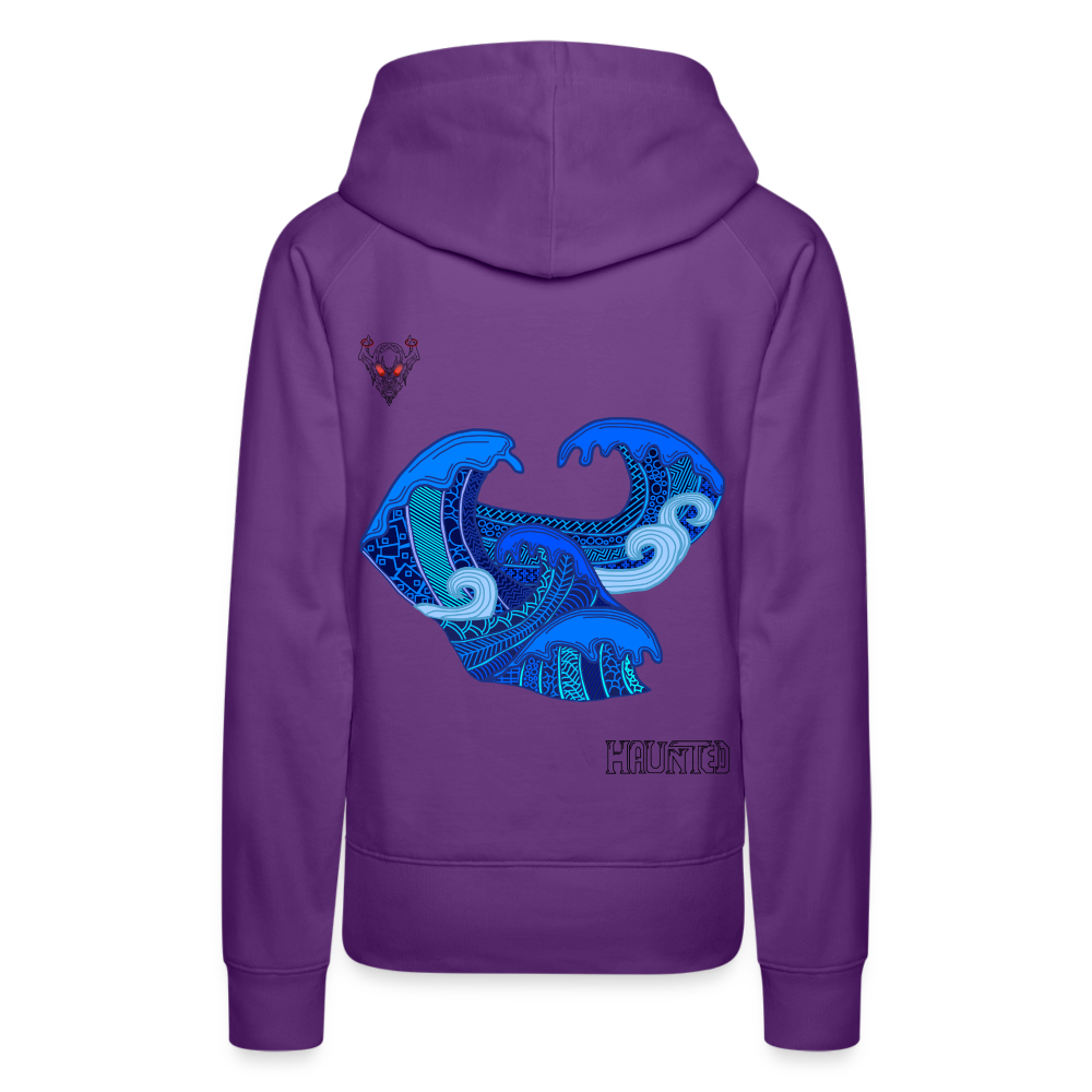 Woman Hoodie Waves Dark - Purple