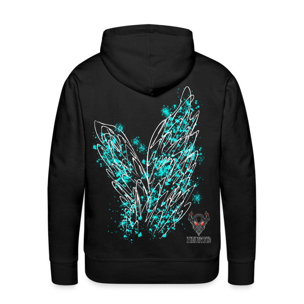 Men Hoodie Aqua Wings - Schwarz