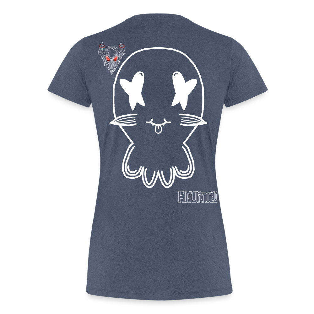 Woman T-Shirt Ghost Doodle Light - Blau meliert