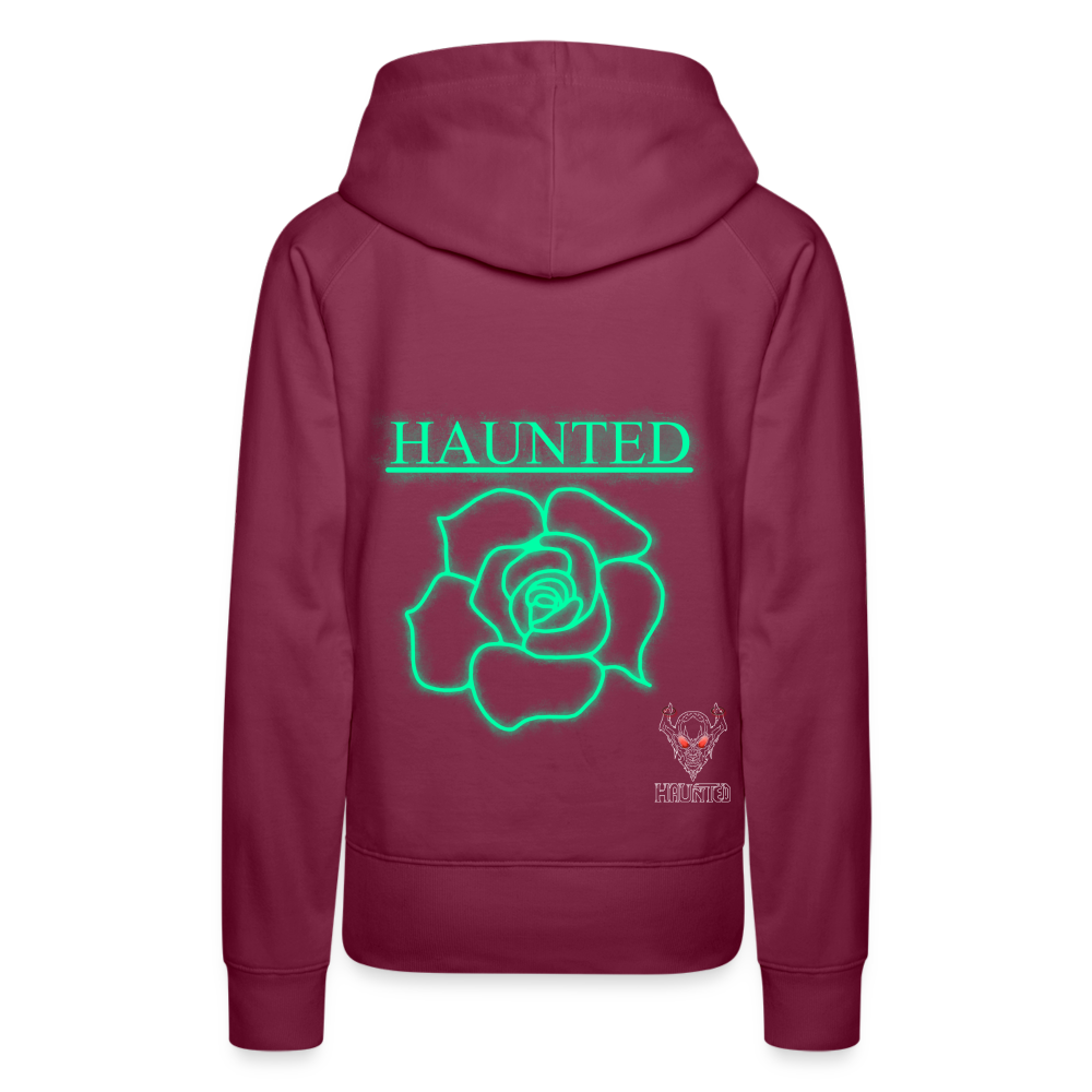 Women Hoodie Turquoise Neon Rose - Bordeaux
