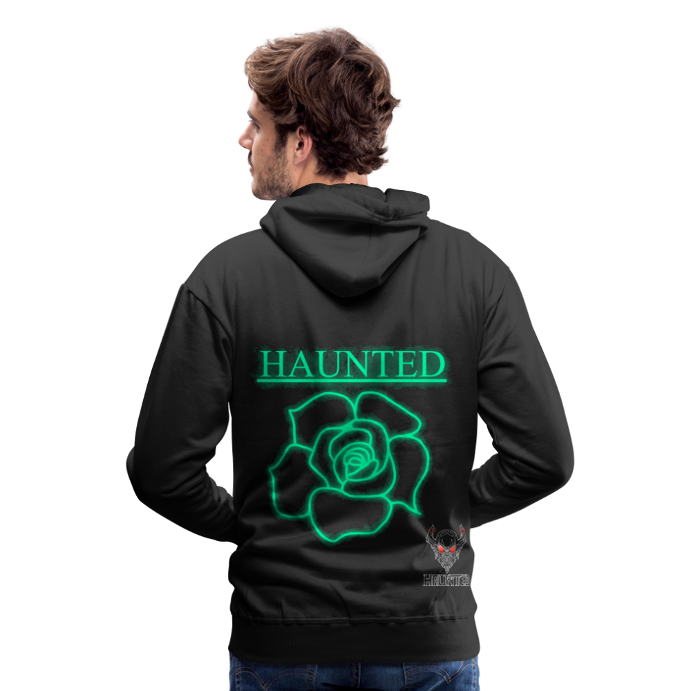 Men Hoodie Turquoise Neon Rose - Schwarz