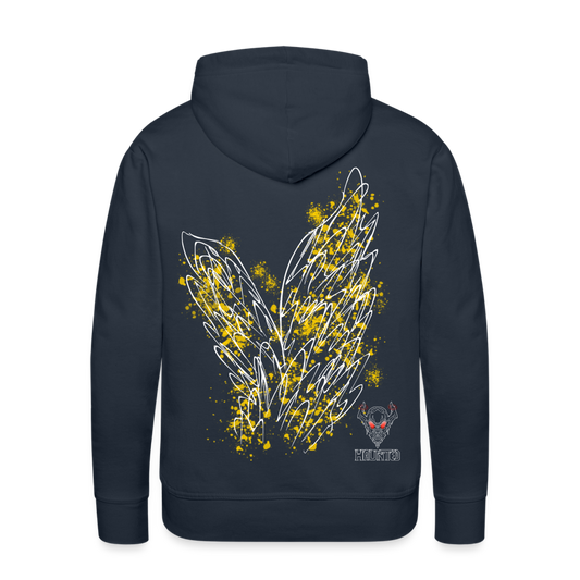 Men Hoodie Yellow Wings - Navy