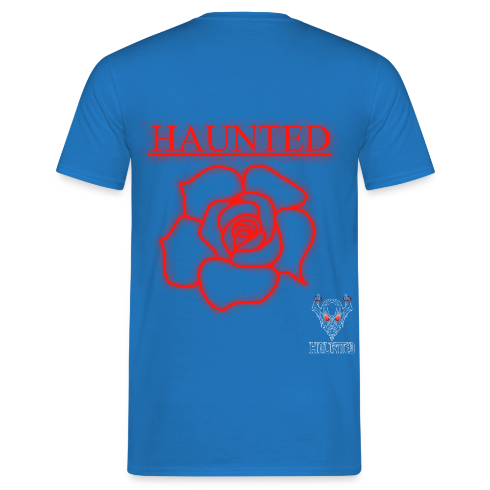 Men T-Shirt Red Neon Rose - Royalblau