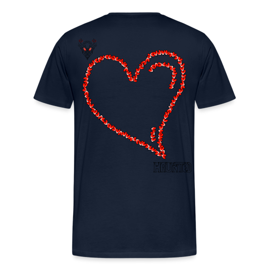 Man T-Shirt Hearts Dark - Navy