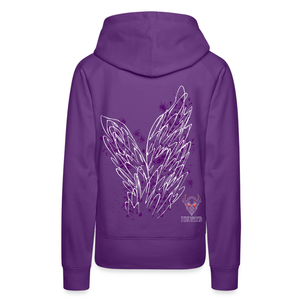Women Hoodie Purple Wings - Purple