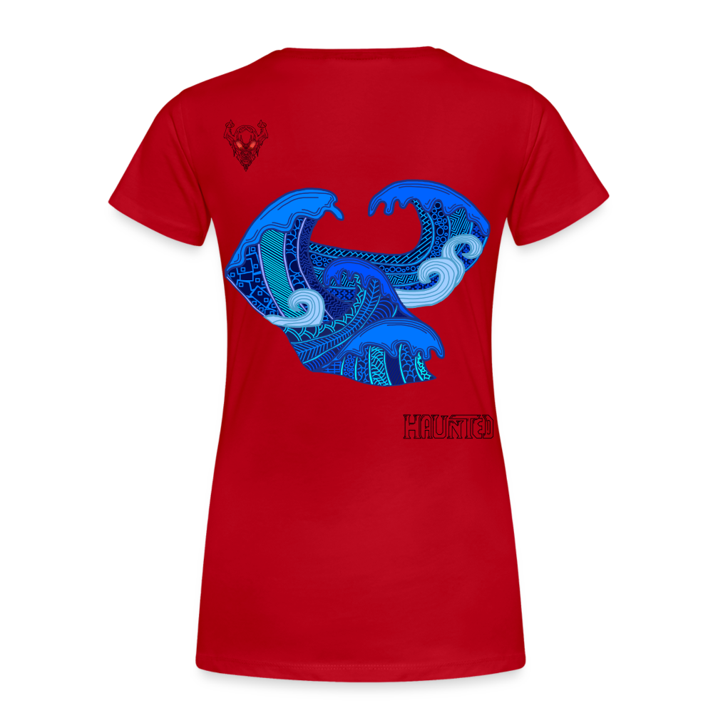 Woman T-Shirt Waves Dark - Rot