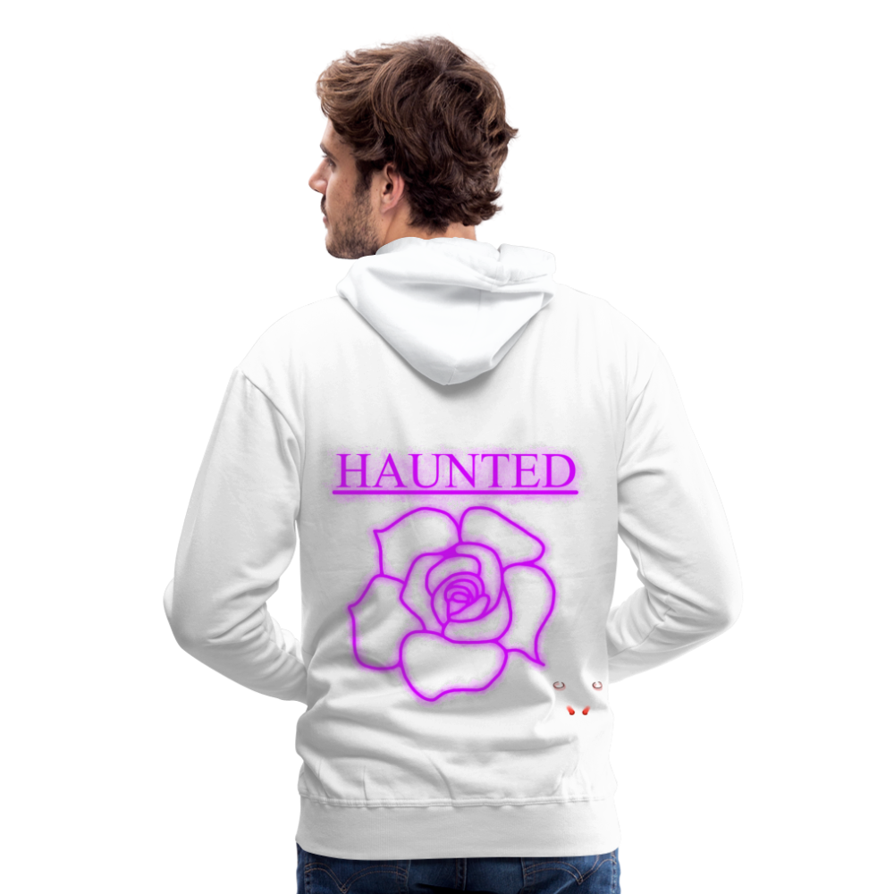 Men Hoodie Pink Neon Rose - Weiß