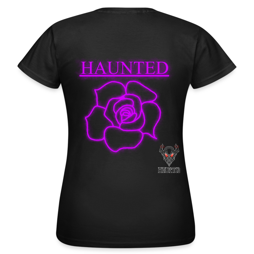 Women T-Shirt Pink Neon Rose - Schwarz