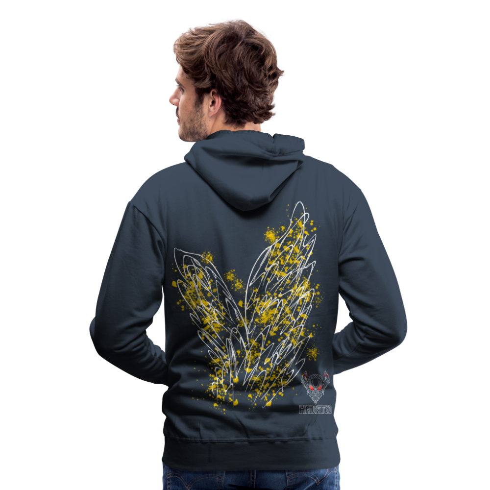 Men Hoodie Yellow Wings - Navy