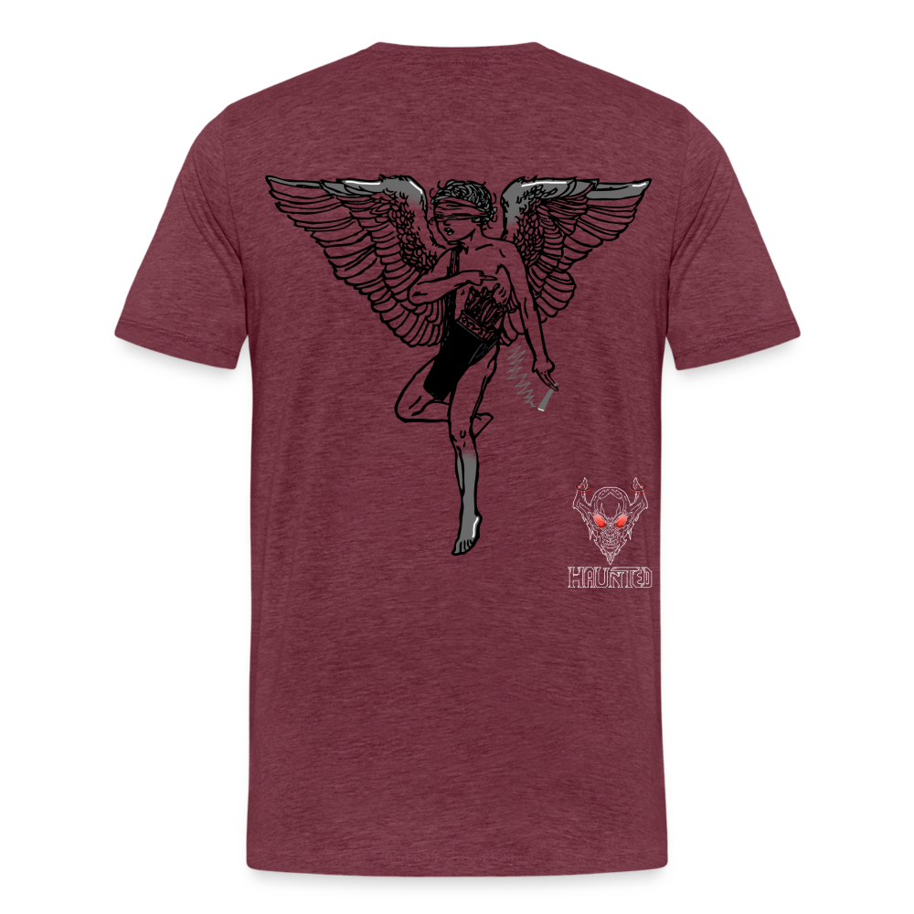 Men T-Shirt Angel - Bordeauxrot meliert