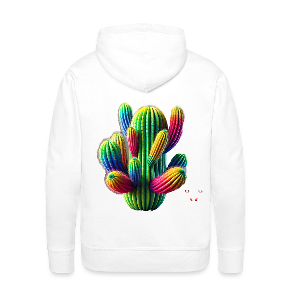 Men Hoodie "Prismatic Cactus Bloom" - Weiß