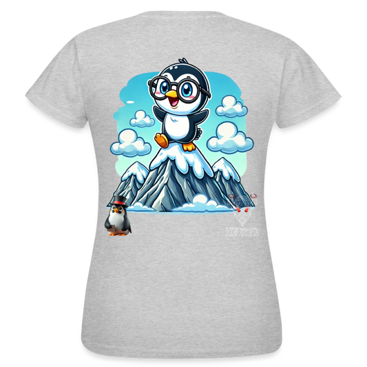 Women T-Shirt KasPenguin on Top - Grau meliert