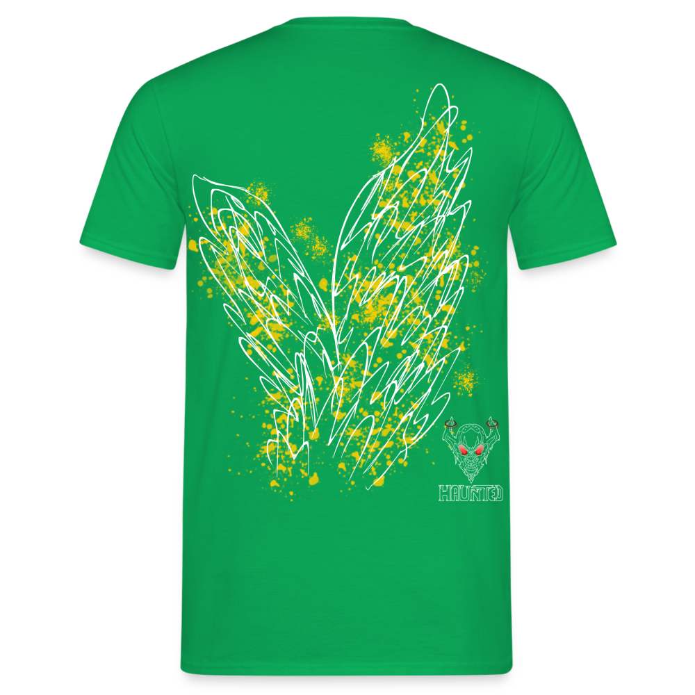 Men T-Shirt Yellow Wings - Kelly Green