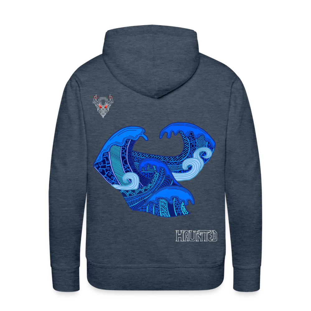 Men Hoodie Waves Light - Jeansblau