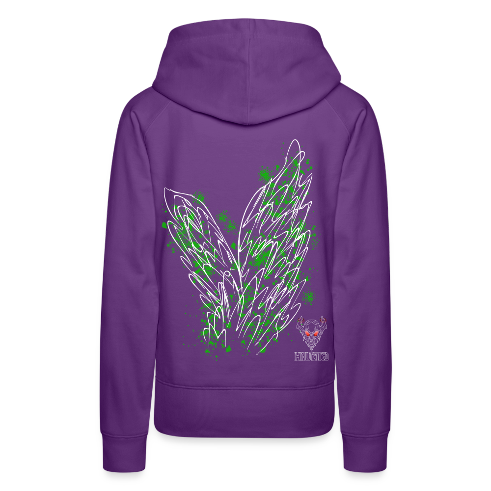 Women Hoodie Green Wings - Purple
