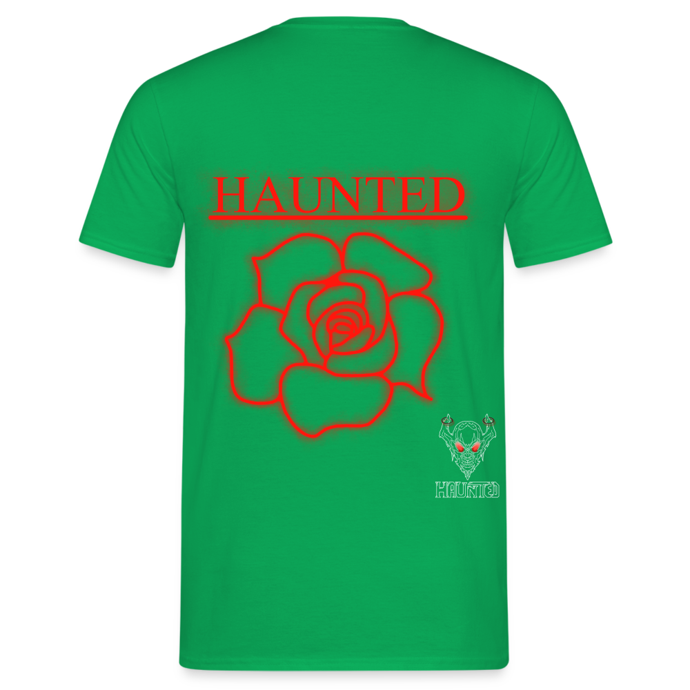 Men T-Shirt Red Neon Rose - Kelly Green