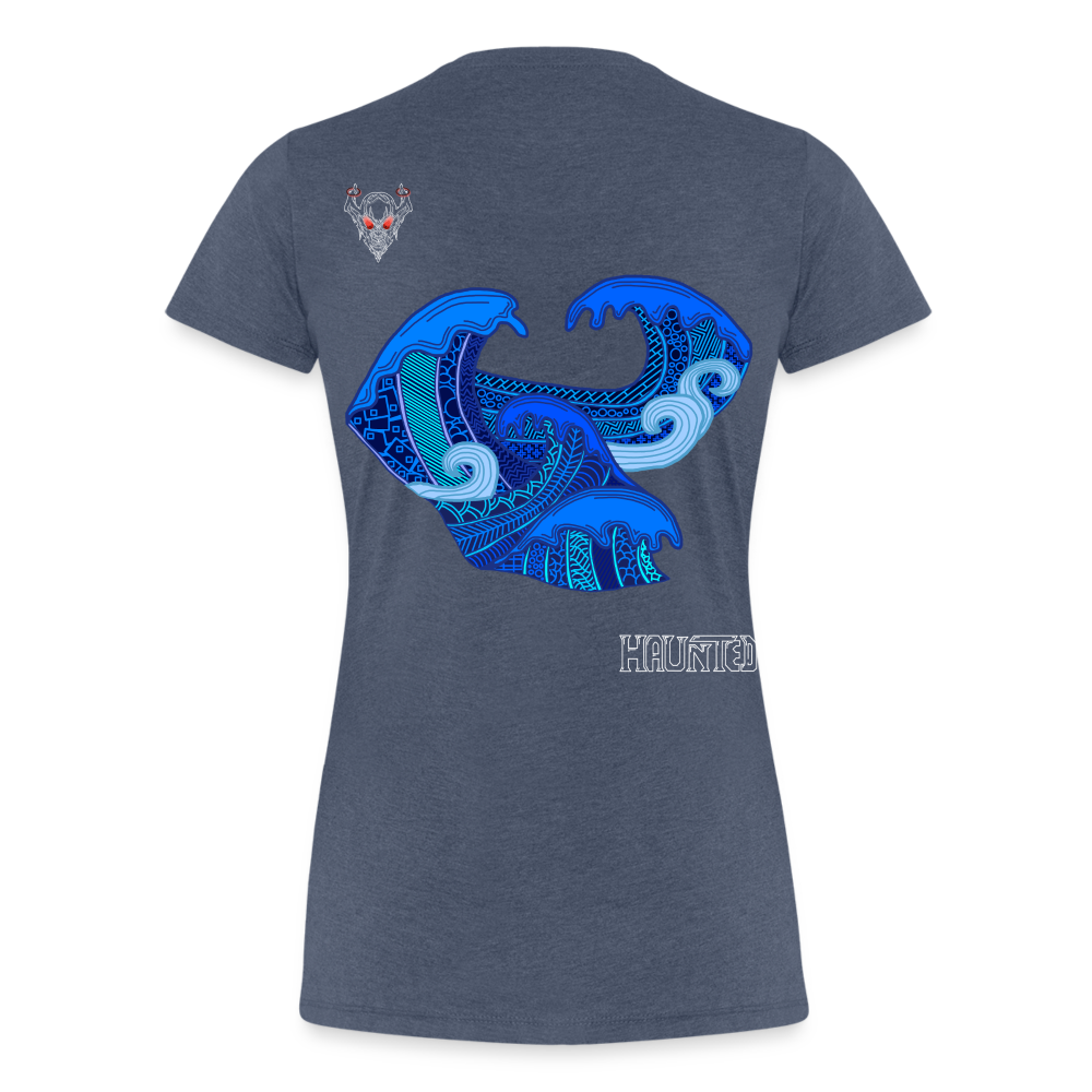 Woman T-Shirt Waves Light - Blau meliert