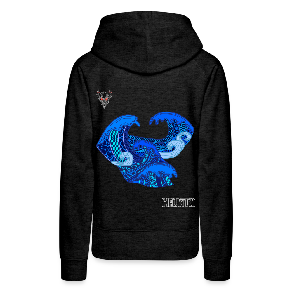 Woman Hoodie Waves Light - Anthrazit