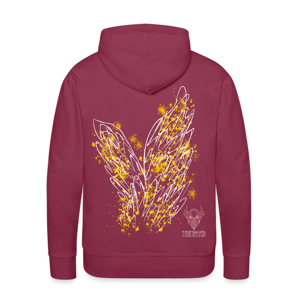 Men Hoodie Yellow Wings - Bordeaux
