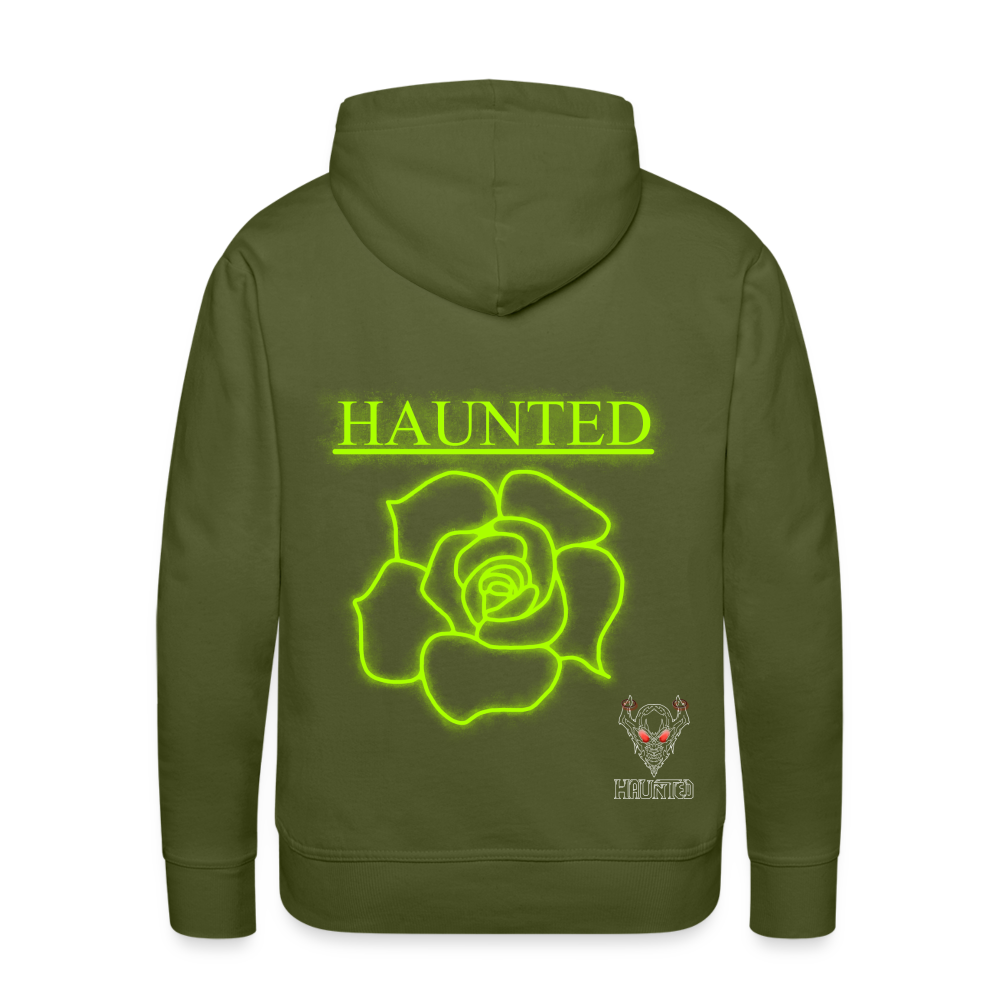 Men Hoodie Poison Neon Rose - Olivgrün