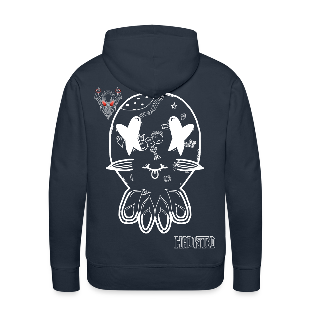 Man Hoodie Ghost Doodle Light - Navy