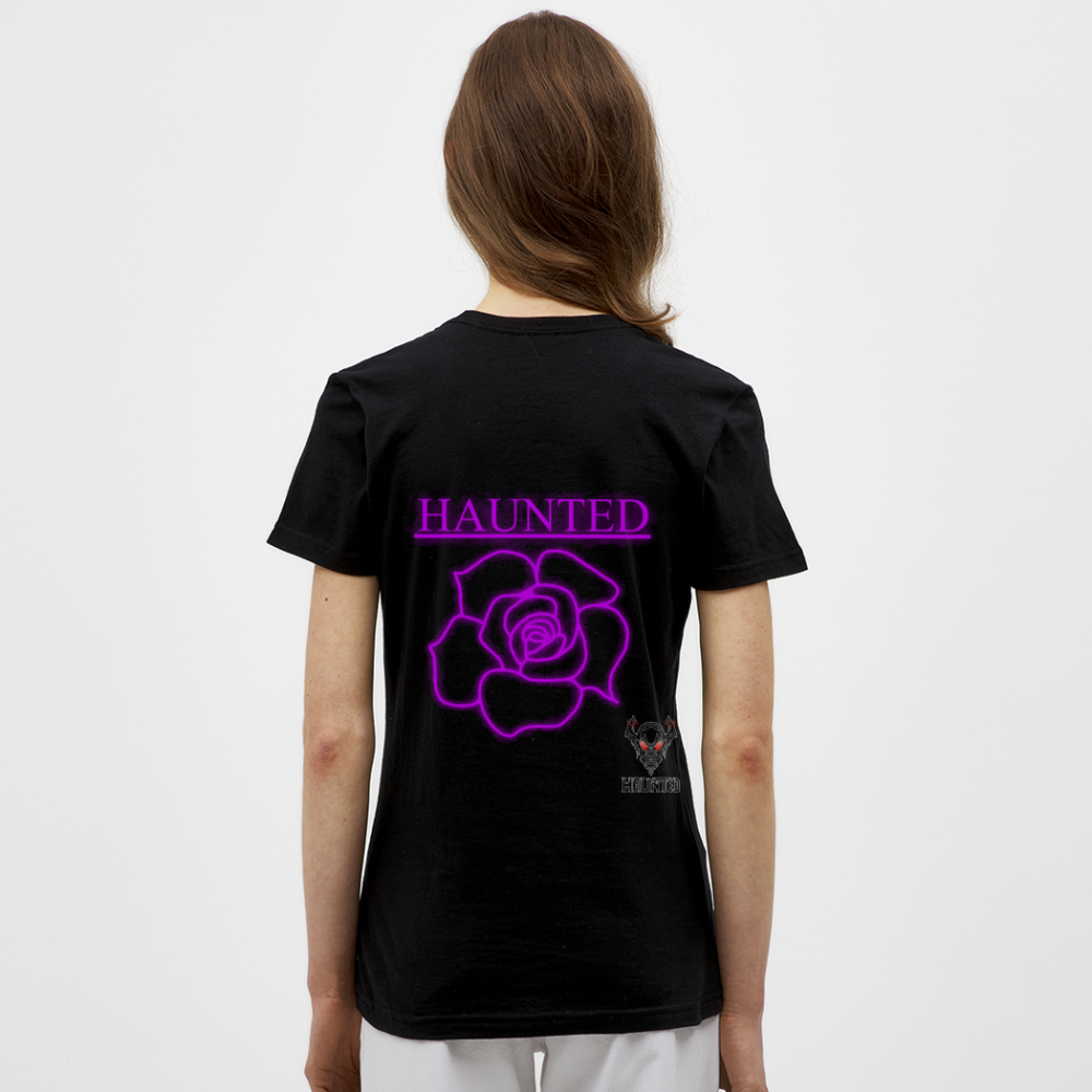 Women T-Shirt Pink Neon Rose - Schwarz