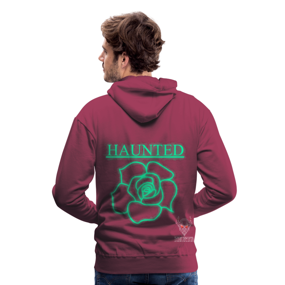 Men Hoodie Turquoise Neon Rose - Bordeaux