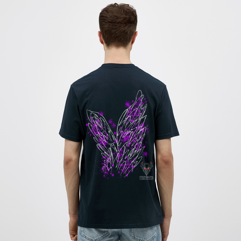 Men T-Shirt Pink Wings - Navy