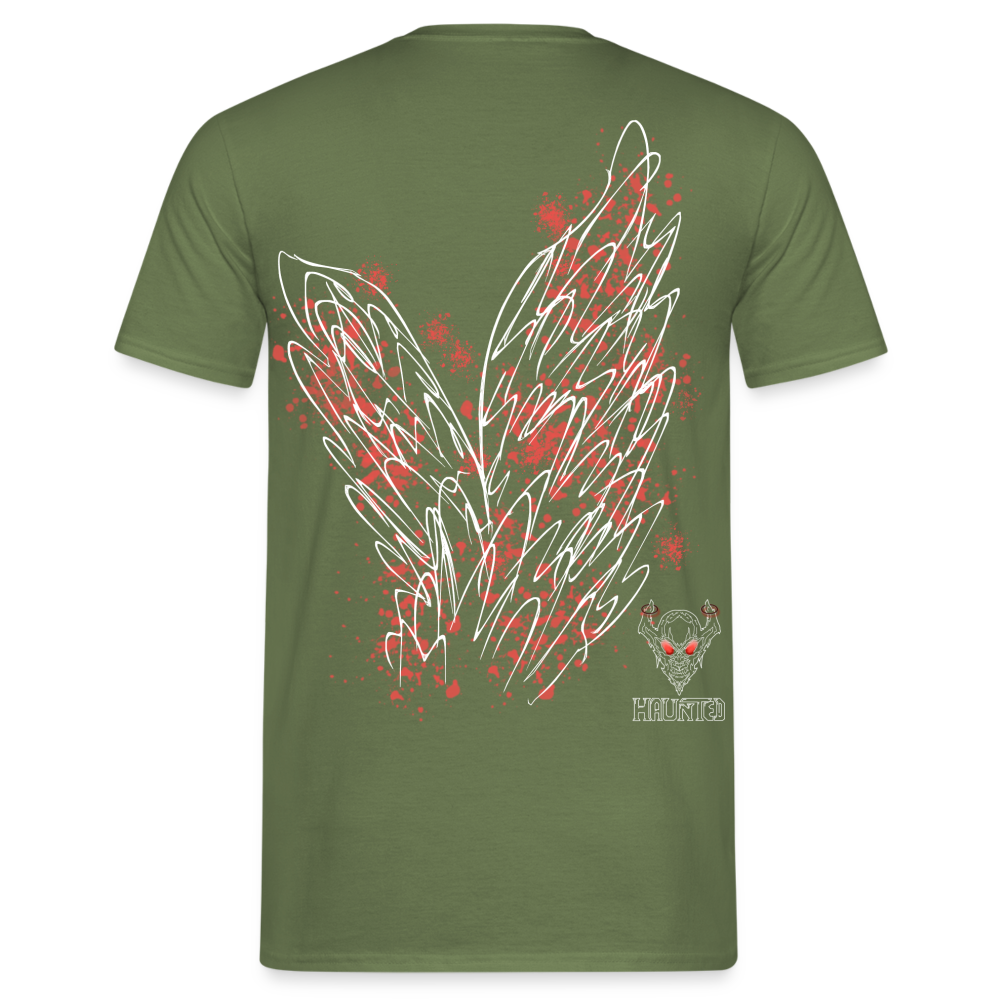 Men T-Shirt Light Red Wings - Militärgrün