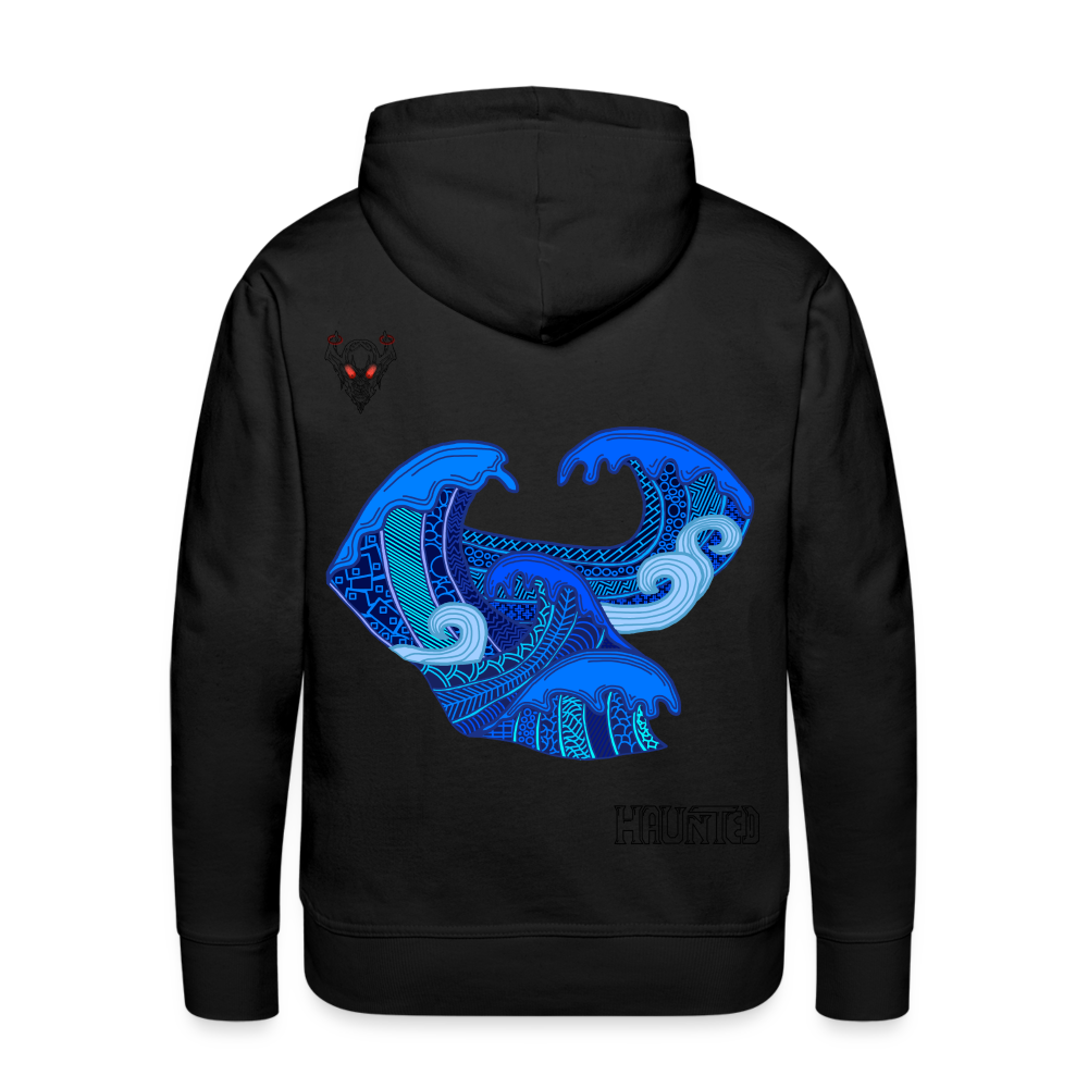 Men Hoodie Waves Dark - Schwarz