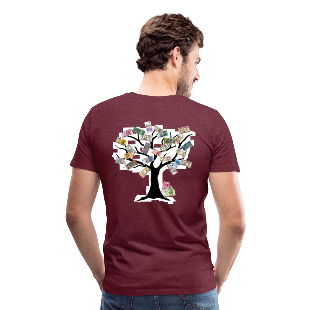 Men T-Shirt Money Tree - Bordeauxrot meliert